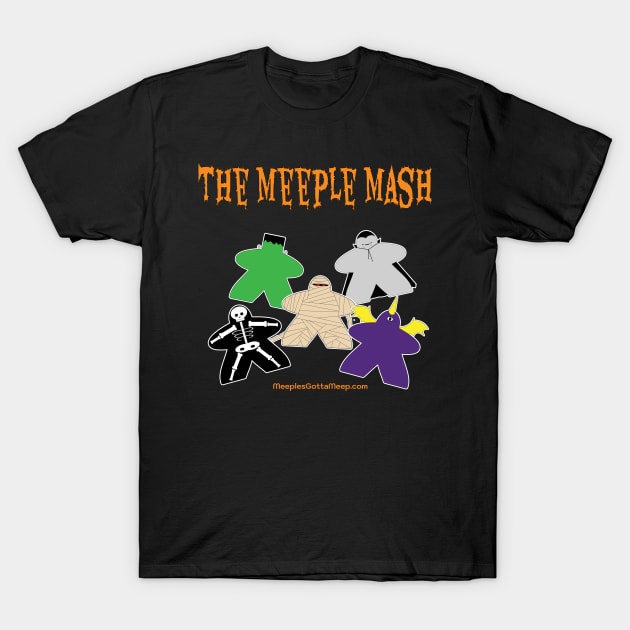 Meeple Mash, black T-Shirt by MeeplesGottaMeep